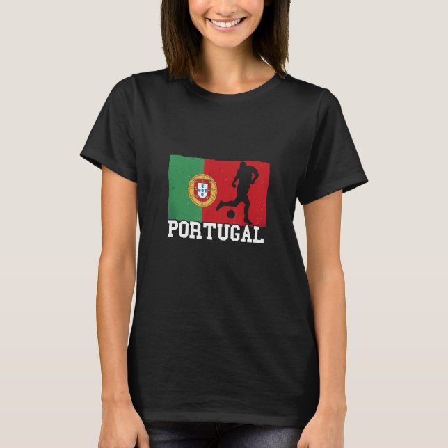 Portugal Flag Soccer Player Pride National Team Po T-Shirt (Front)