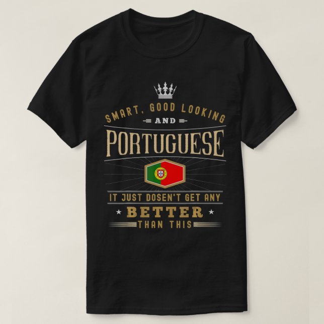 Portugal Flag Souvenirs for Portuguese Men & Women T-Shirt (Design Front)