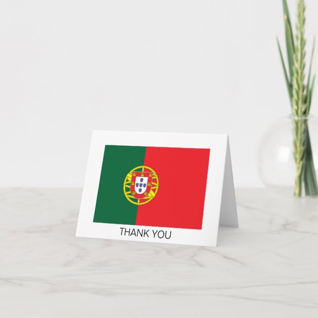 Portugal Flag Thank You Card (Front)