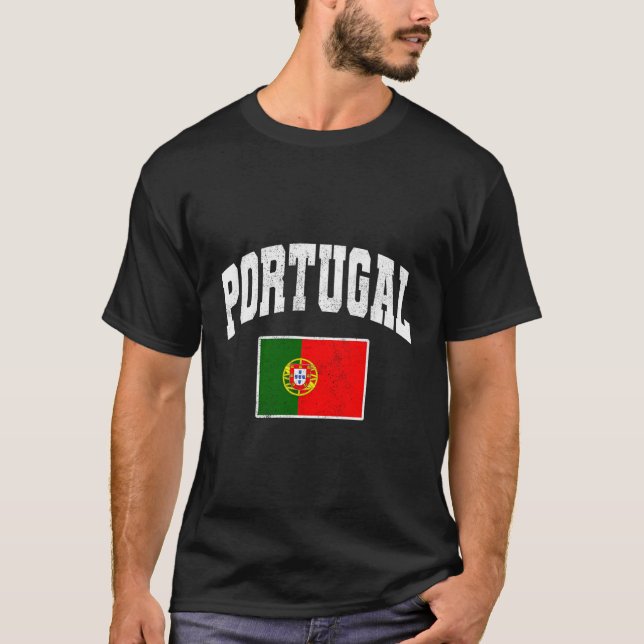 Portugal Flag Throwback T-Shirt (Front)