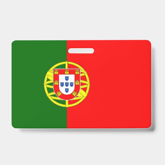 Portugal flag Vertical Badge ID Badge (Front)