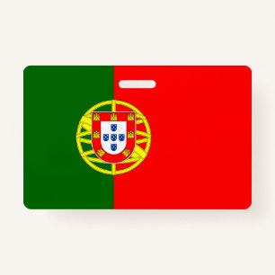 Portugal flag Vertical Badge ID Badge