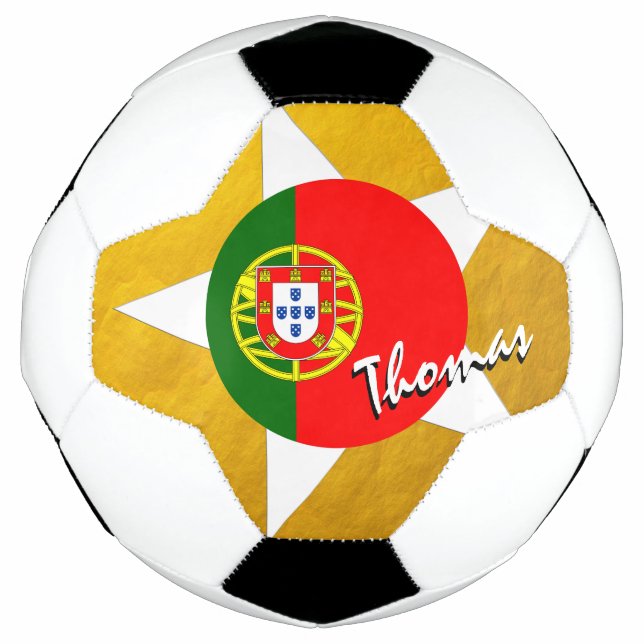 Portugal Football & Gold Portuguese Flag (Front)