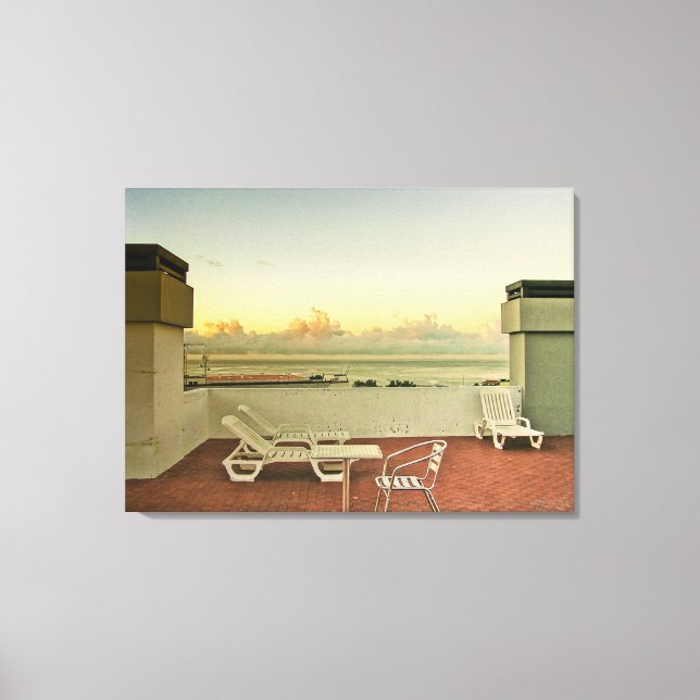 Portugal Funchal Rooftop Sunrise Wrapped Canvas (Front)