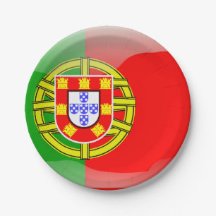 Portugal glossy flag paper plate