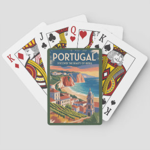 Portugal Iberia Skyline Illustration Travel Art Playing Cards
