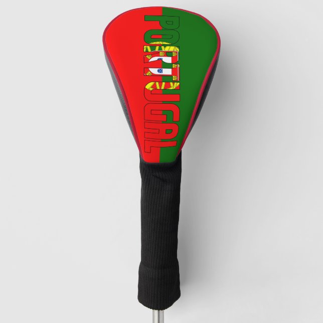Portugal Inscription Flag Coat of Arms Green Red Golf Head Cover (Front)
