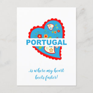 Portugal is where my heart beets faster postcard