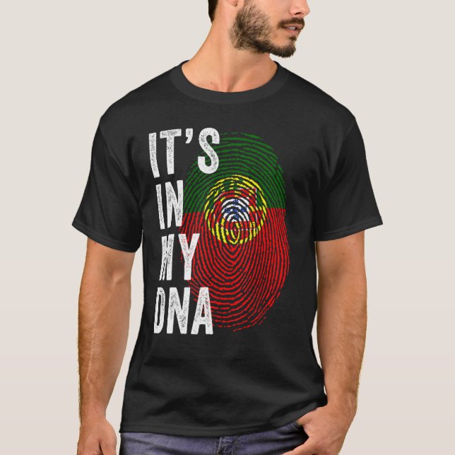 Portugal It's In My DNA Cute Portuguese Fingerprin T-Shirt (Front)