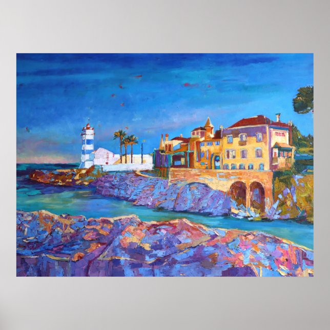Portugal Landscape Cascais Travel Holiday Poster (Front)