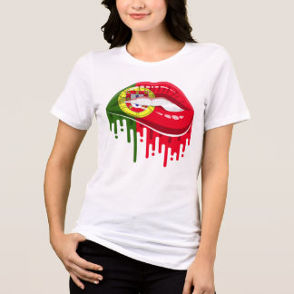 Portugal lips pride root flag Tri-Blend shirt