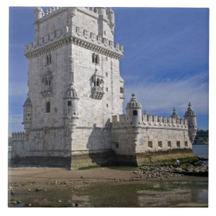 Portugal, Lisbon. Belem Tower, a UNESCO World Tile