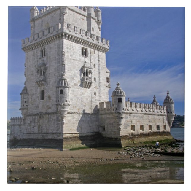 Portugal, Lisbon. Belem Tower, a UNESCO World Tile (Front)