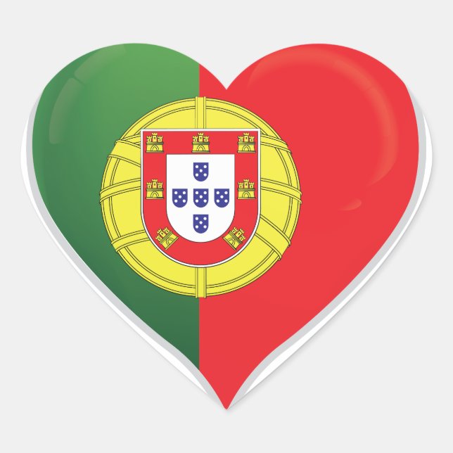 Portugal love flag pride heart sticker (Front)