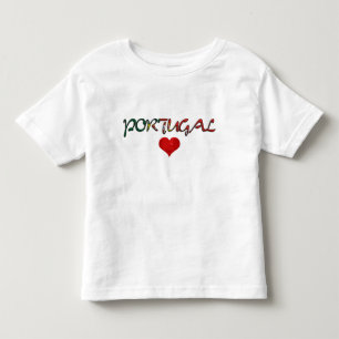 Portugal Love Red Heart Flag Colours Typography Toddler T-Shirt