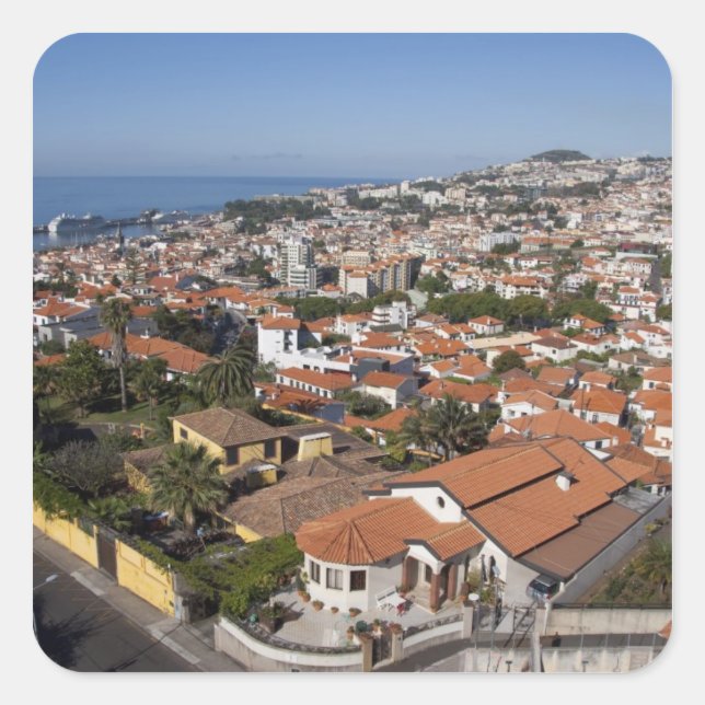 Portugal, Madeira Island, Funchal. Cable car Square Sticker (Front)