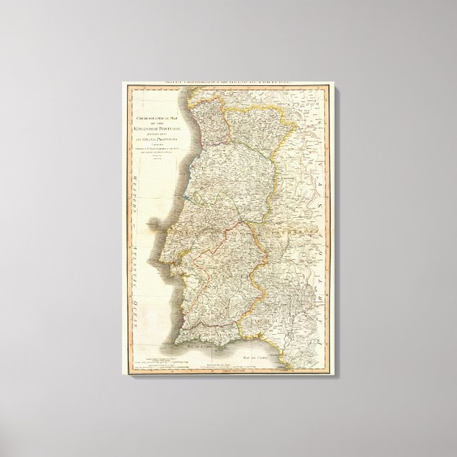 Portugal Map Canvas Print (Front)