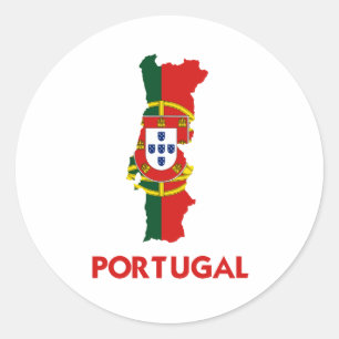 PORTUGAL MAP CLASSIC ROUND STICKER
