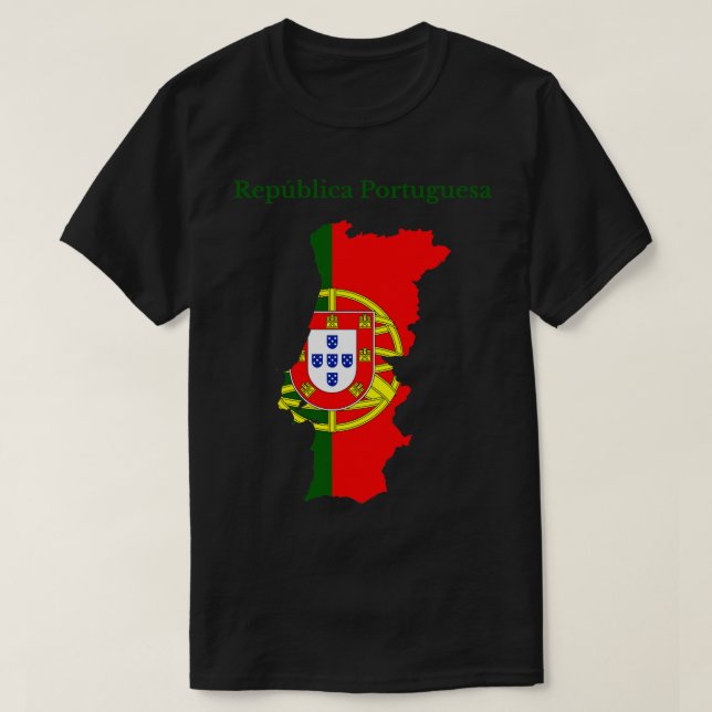 Portugal Map Flag T-Shirt (Design Front)