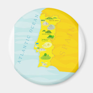 Portugal map magnet