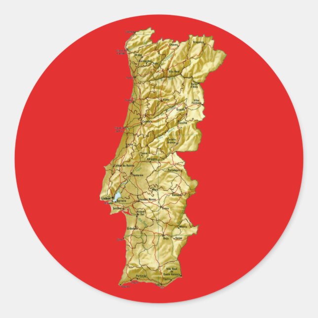 Portugal Map Sticker (Front)