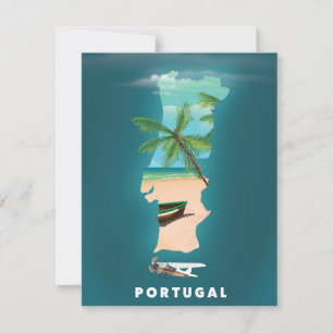 Portugal Map travel poster print.
