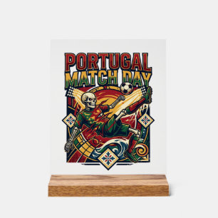 Portugal Match Day Skeleton Striker Nations Countr Acrylic Sign