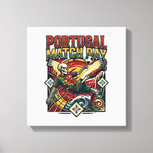 Portugal Match Day Skeleton Striker Nations Countr Canvas Print