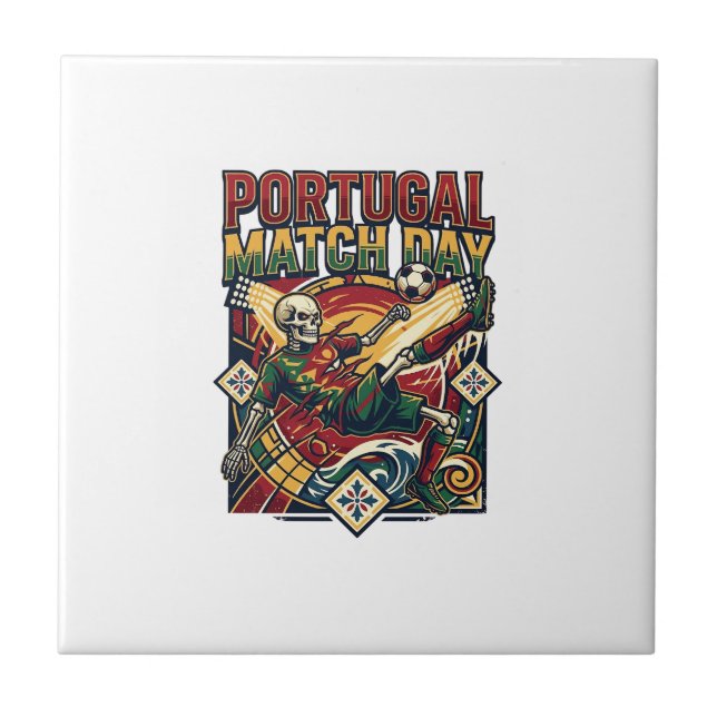Portugal Match Day Skeleton Striker Nations Countr Tile (Front)