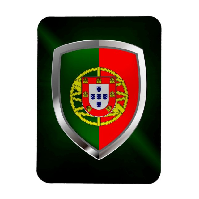 Portugal Metallic Emblem Magnet (Vertical)
