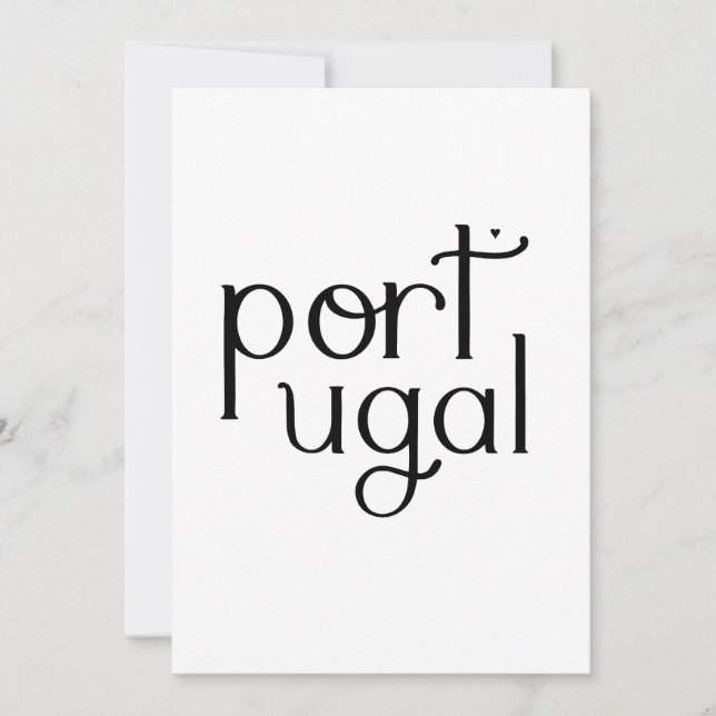 Portugal - minimalistic typography card (Front)