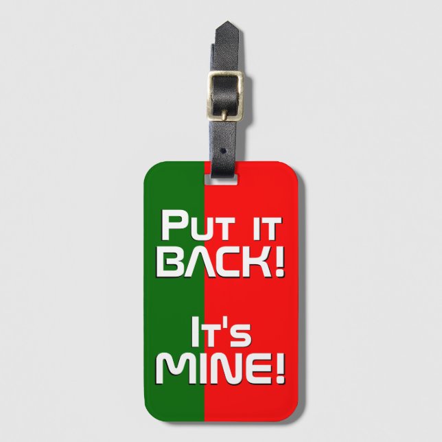 Portugal National Flag Funny Patriotic Luggage Tag (Front Vertical)