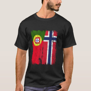 Portugal Norway Half Flag Portuguese Norwegian Anc T-Shirt