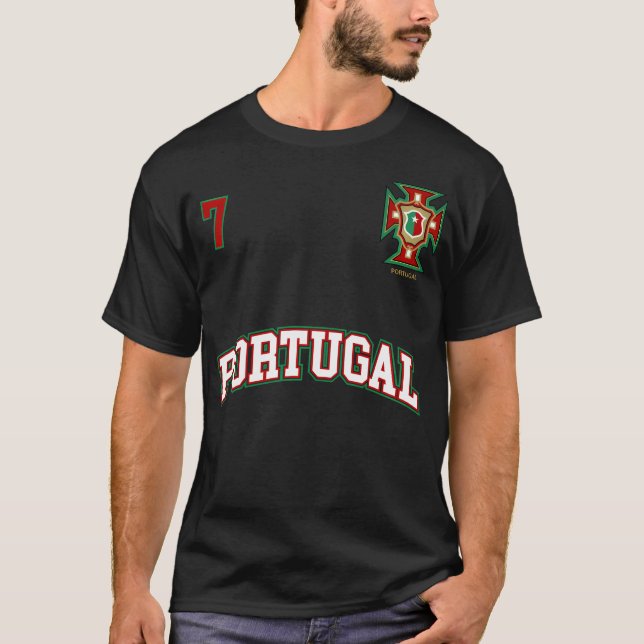 Portugal 	 Number 7 Soccer Team Sports Portuguese  T-Shirt (Front)