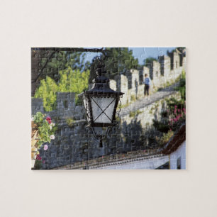 Portugal, Obidos. Iron streetlamp and 14th Jigsaw Puzzle