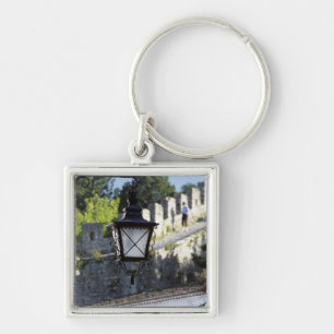 Portugal, Obidos. Iron streetlamp and 14th Key Ring