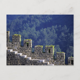 Portugal, Obidos. Steps by crenellated walls Postcard
