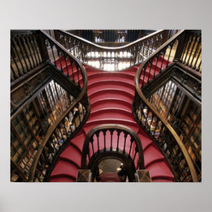 Portugal, Oporto (Porto). Stairs in historic Poster