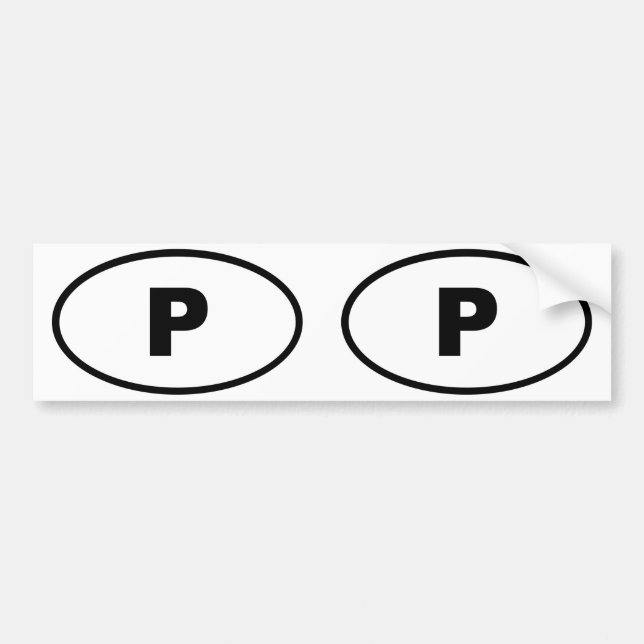 Portugal - P - European oval Bumper Sticker (Front)