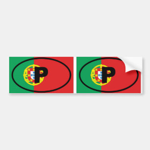 Portugal P European oval Bumper Sticker