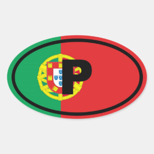 Portugal P European Oval Sticker