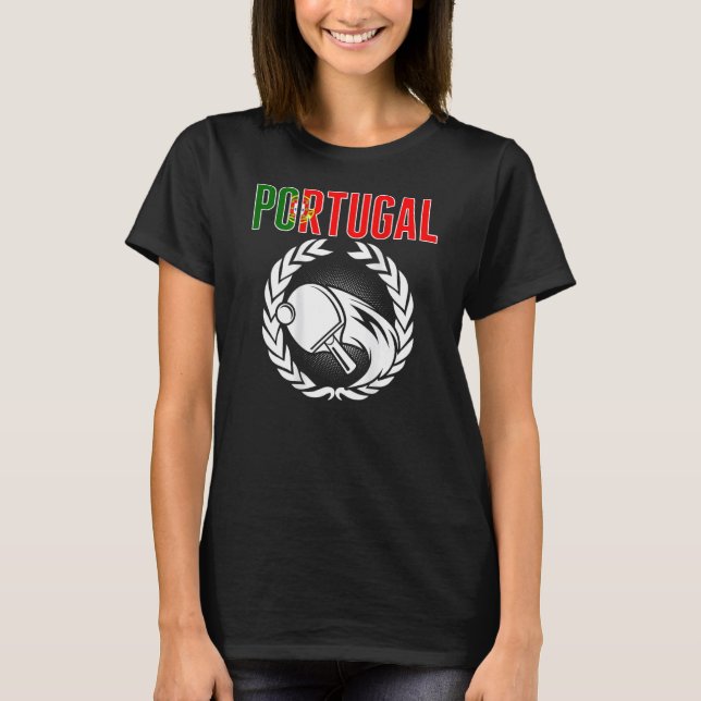 Portugal Ping Pong  Portuguese Table Tennis Suppor T-Shirt (Front)