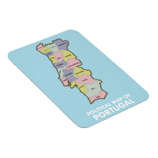 Portugal political map  magnet (Right Side)