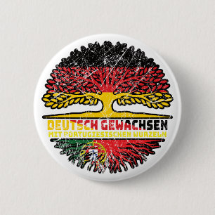 Portugal Portugiesisch Deutsch Deutschland Baum 6 Cm Round Badge