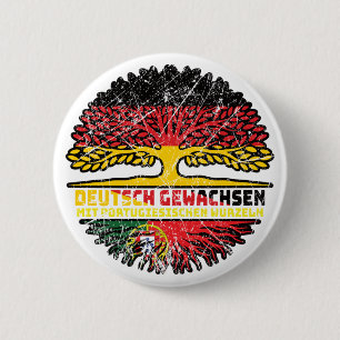 Portugal Portugiesisch Deutsch Deutschland Baum 6 Cm Round Badge