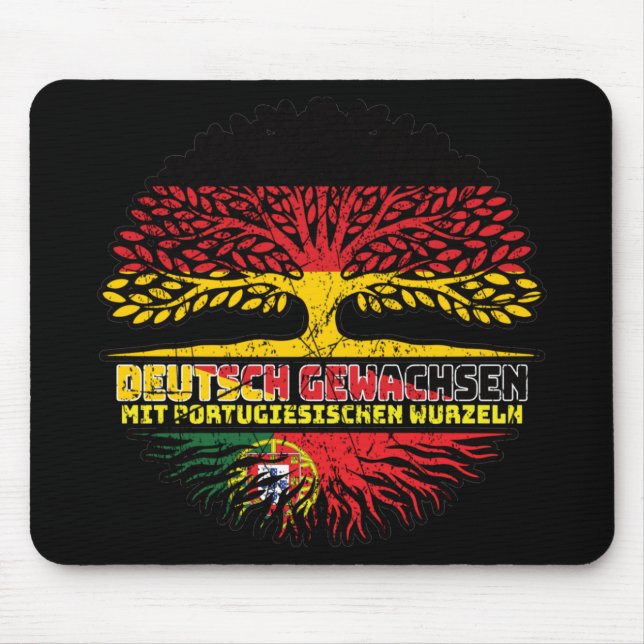 Portugal Portugiesisch Deutsch Deutschland Baum Mouse Mat (Front)
