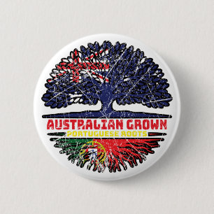 Portugal Portuguese Australian Australia Tree Root 6 Cm Round Badge
