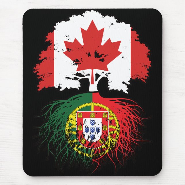 Portugal Portuguese Canadian Canada Tree Roots Mouse Mat (Front)