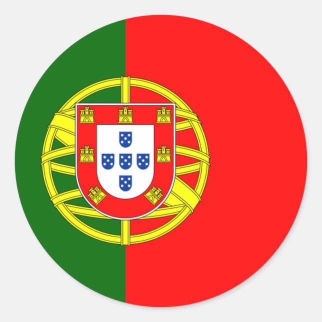 Portugal/Portuguese Flag Classic Round Sticker (Front)