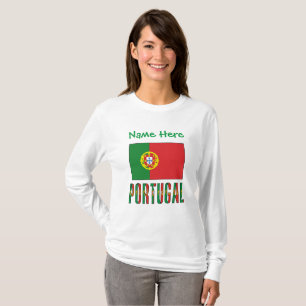 Portugal Portuguese Flag Green Personalisation T-Shirt